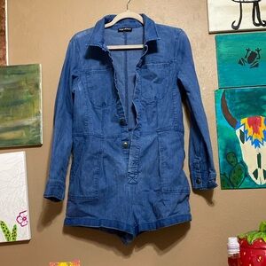 Jean one piece romper